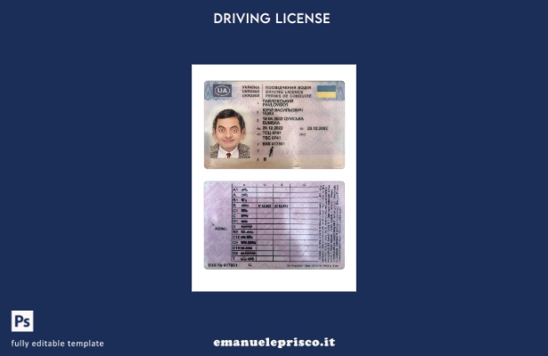 verified style stile verificato modello presente patente di guida ucraina 1 template